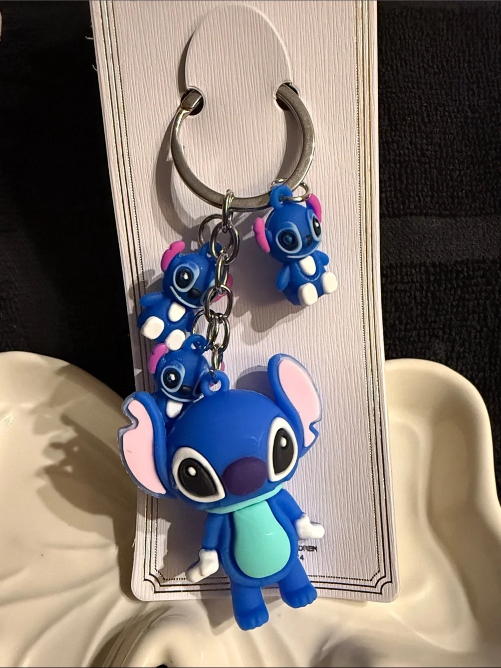 Kids Blue Stitch Character Keychain Accessory by